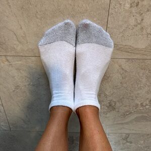 White and Gray Ankle Socks